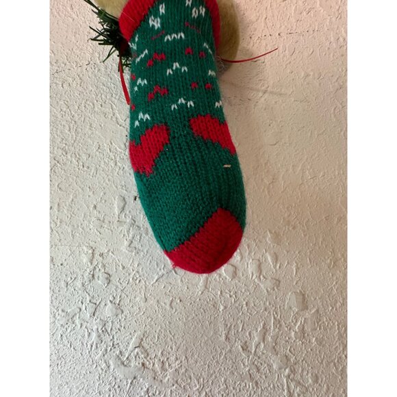 Vintage 1998 Beary Christmas Collectible Knit Stocking Ornament Teddy Bear READ - Picture 7 of 10